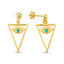 New Trend Turquoise Evil Eye In Triangle Dangle Earring  925 Sterling Silver  Wholesale Fashionable Turkish Jewelry