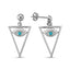 New Trend Turquoise Evil Eye In Triangle Dangle Earring  925 Sterling Silver  Wholesale Fashionable Turkish Jewelry
