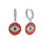 New Trend Red Enamel Evil Eye Dangle Earring 925 Sterling Silver Wholesale Fashionable Turkish Jewelry