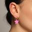 New Trend Neon Enamel Star Hoop Earring 925 Sterling Silver Wholesale Fashionable Turkish Jewelry