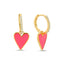 New Trend Neon Pink Heart Zirconium Dangle Earring 925 Sterling Silver Wholesale Fashionable Turkish Jewelry