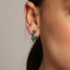 Green Zirconia Star Hoop Earring 925 Sterling Silver Wholesale Turkish Jewelry