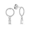 Baguette Hanging Circle Trendy Earring 925 Sterling Silver Wholesale Turkish Jewelry