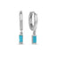Baguette Turquoise Hanging Trendy Earring Wholesale 925 Sterling Silver Fashionable Turkish Jewelry