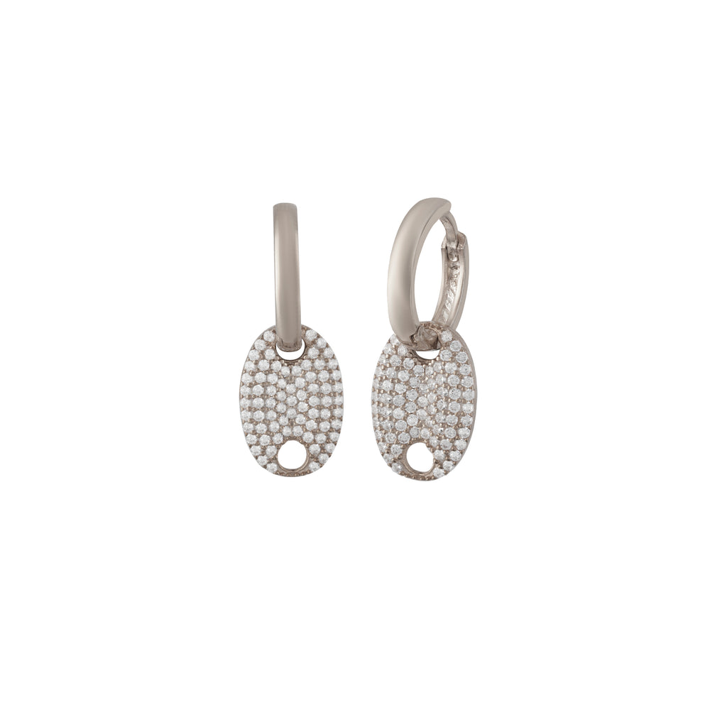 Gold Plated Zirconia Link Earring 925 Crt Sterling Silver Wholesale Turkish Jewelry