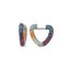 Rainbow Zirconia Heart Hoop Trendy Earring Wholesale 925 Sterling Silver Turkish Jewelry