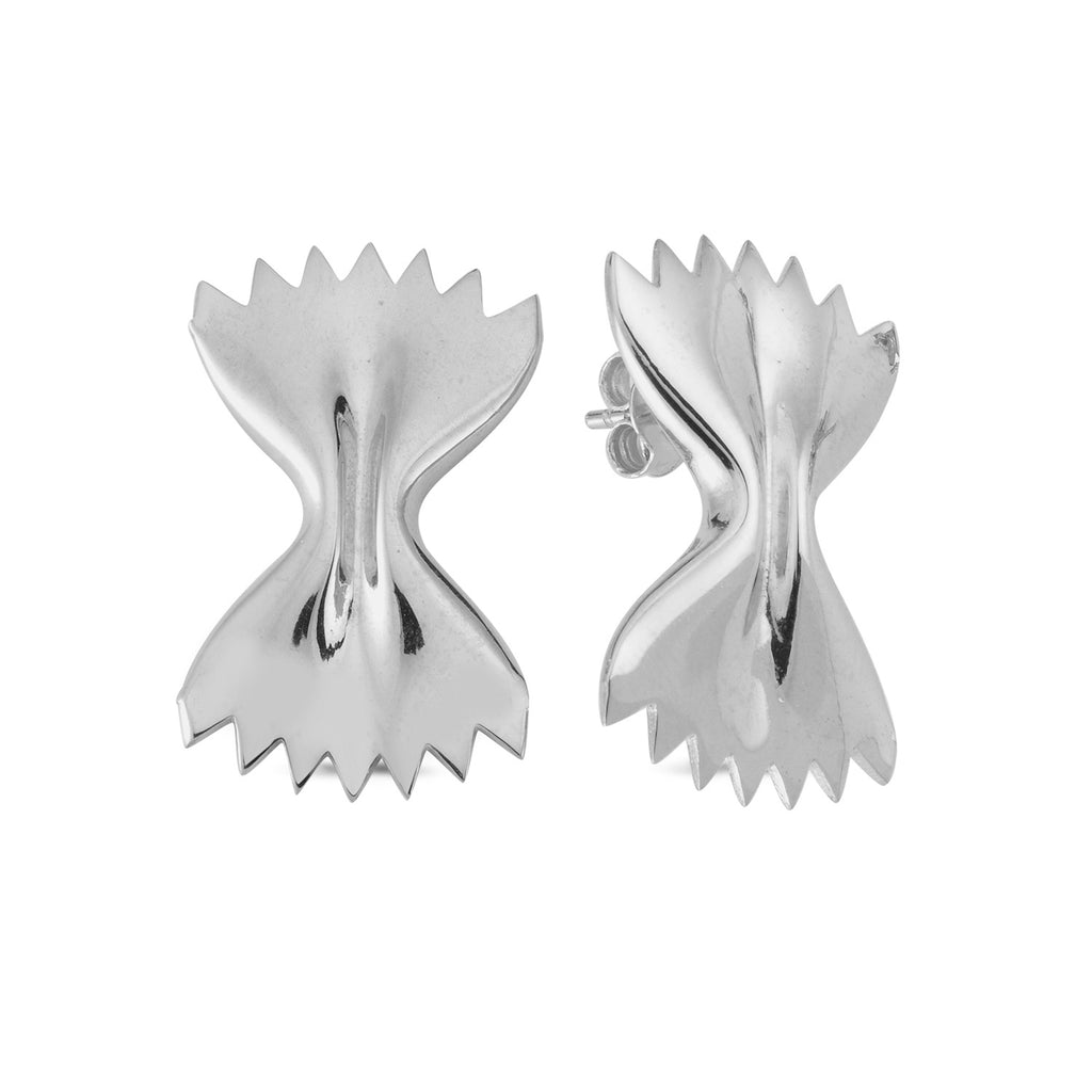 Bowtie Pasta Stud Earring Wholesale Fashionable 925 Sterling Silver Turkish Jewelry