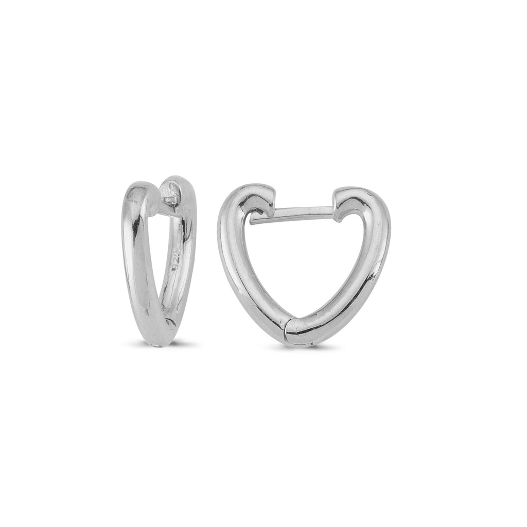 Heart Hoop Earring Wholesale 925 Sterling Silver Fashionable Turkish Jewelry