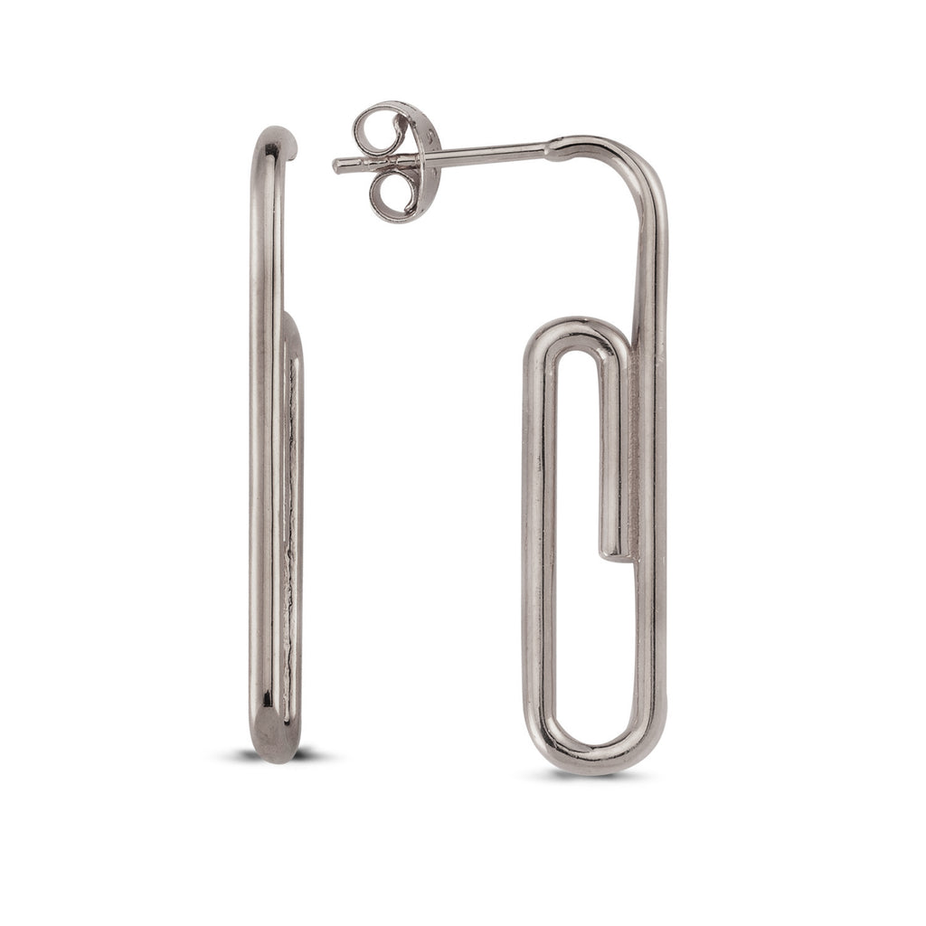 Paperclip Trendy Earring Wholesale 925 Sterling Silver  Fashionable Turkish Jewelry