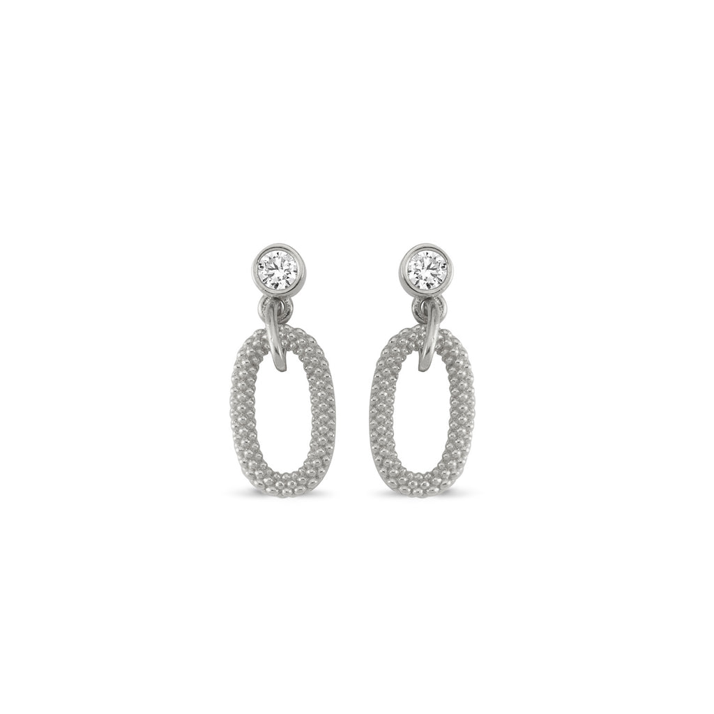 Oval Dots Hanging Trendy Earring Wholesale Fashionable 925 Sterling Silver Turkish Jewelry