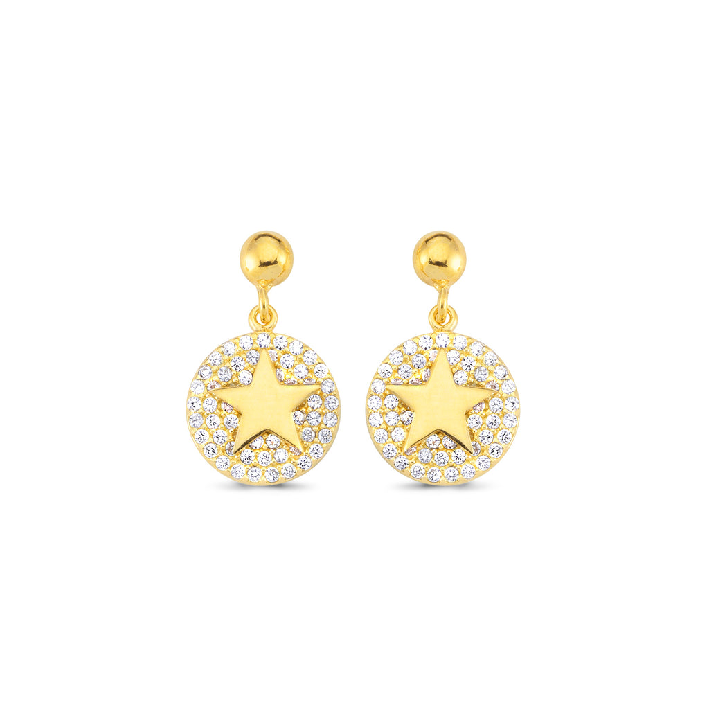Zirconia Round Star Trendy Earring Wholesale 925 Sterling Silver Wholesale Turkish Jewelry