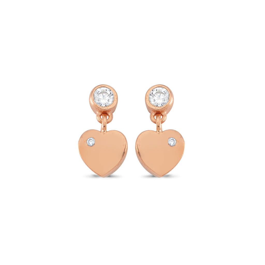 Zirconia Heart Trendy Earring Wholesale Fashionable 925 Sterling Silver Turkish Jewelry