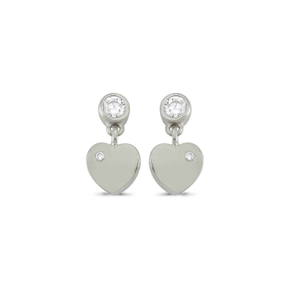 Zirconia Heart Trendy Earring Wholesale Fashionable 925 Sterling Silver Turkish Jewelry