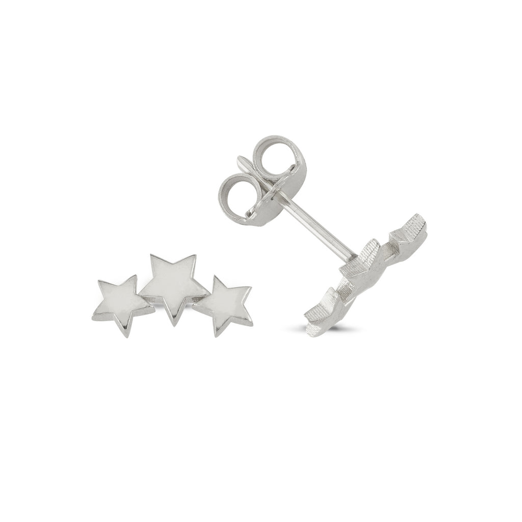 Three Star Stud Earring Wholesale 925 Crt Sterling Silver Wholesale Turkish Jewelry