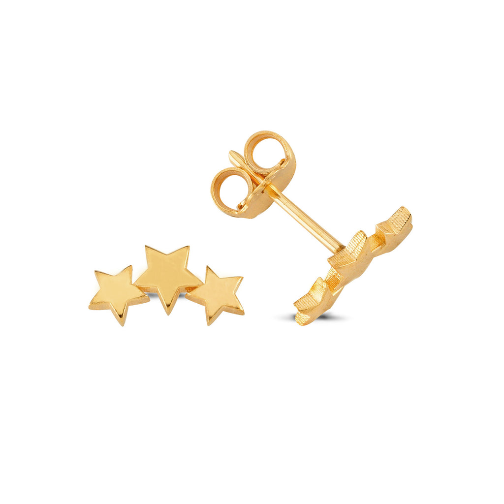 Three Star Stud Earring Wholesale 925 Crt Sterling Silver Wholesale Turkish Jewelry