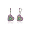 Colorful Zirconia Heart Pendant New Trends Earring Wholesale 925 Sterling Silver  Turkish Jewelry