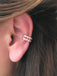 Adjustable Zirconia Hexagon Gold Plated Earcuff Wholesale 925 Crt Sterling Silver Turkish Jewelry