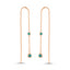 New Trend Double Turquoise Hanging Chain Earring 925 Sterling Silver Wholesale Fashionable Turkish Jewelry