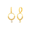 Round Beads Zirconia Drop Hoop Gold Plated 925 Sterling Silver Earring Wholesale Turkish Jewelry