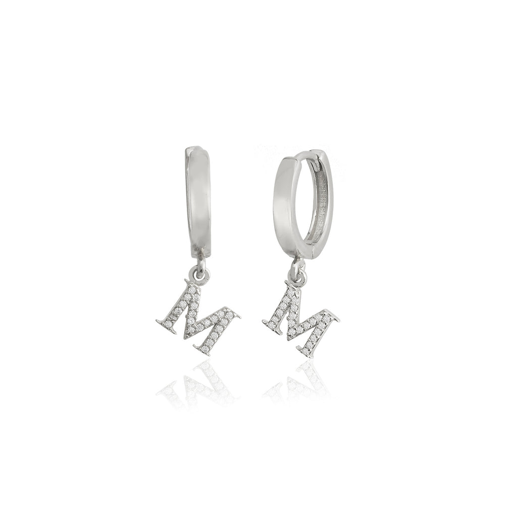 Best Quality M Letter New Trends Fashionable Initial Earring 925 Sterling Silver  Wholesale Turkish Jewelry