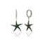Green Zirconia Starfish Earring  925 Crt Sterling Silver Wholesale Turkish Jewelry