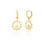 Zirconia Star in Sun Earring  925 Crt Sterling Silver  Wholesale Turkish Jewelry
