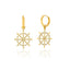 Zirconia Ship Wheel Earring 925 Crt Sterling Silver Wholesale Turkish Jewelry
