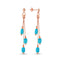 Triple Hanging Turquoise Stones Stud Earring 925 Crt Sterling Silver Gold Plated Wholesale Turkish Jewelry