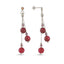 Triple Hanging Red Jade Stone Earring 925 Crt Sterling Silver Gold Plated Wholesale Turkish Jewelry