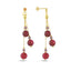 Triple Hanging Red Jade Stone Earring 925 Crt Sterling Silver Gold Plated Wholesale Turkish Jewelry