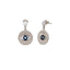 925 Crt Sterling Silver Best Price Best Quailty Handcraft  Dark Blue-White Zirconia Round Eye  Stud Earring Wholesale Turkish Jewelry