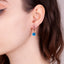 Blue Hanging Evileye Hoop Gold Plated 925 Sterling Silver Earring Wholesale Turkish Jewelry