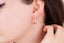 Gold Plated Center Stone Link Earring 925 Crt Sterling Silver Wholesale Turkish Jewelry