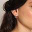 Three Zirconia Horn Stud Earring Wholesale 925 Sterling Silver  Fashionable Turkish Jewelry