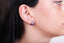 New Trend Colorful Enamel Pink Zirconium Mini Hoop Earring 925 Sterling Silver Wholesale Fashionable Turkish Jewelry