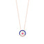 925 Crt Sterling Silver Gold Plated White Zirconia Round Navy Blue Star Coral Enamel  Fasionable Necklace Wholesale Turkish Jewelry