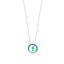 925 Crt Sterling Silver Gold Plated White Zirconia Round Turquoise Fish Green Enamel  Fasionable Necklace Wholesale Turkish Jewelry
