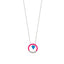 925 Crt Sterling Silver Gold Plated White Zirconia Round Pink Heart Blue Enamel  Fasionable Necklace Wholesale Turkish Jewelry
