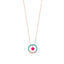 925 Crt Sterling Silver Gold Plated White Zirconia Round Turquoise Star Coral Enamel  Fasionable Necklace Wholesale Turkish Jewelry