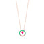 925 Crt Sterling Silver Gold Plated White Zirconia Round Turquoise Heart Coral Enamel  Fasionable Necklace Wholesale Turkish Jewelry