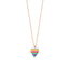 925 Crt Sterling Silver Gold Plated Rainbow Enamel Heart Necklace Wholesale Turkish Jewelry