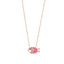 925 Crt Sterling Silver Gold Plated White Zirconia Coral Enamel Fish Necklace Wholesale Turkish Jewelry
