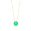 925 Crt Sterling Silver Gold Plated White Zirconia Green Enamel Round Eye Necklace Wholesale Turkish Jewelry