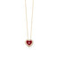 White Zircona Red Enamel Heart Gold Plated Necklace 925 Crt Sterling Silver Wholesale Turkish Jewelry