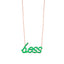 925 Crt Sterling Silver Gold Plated Green Enamel Motto Boss  Fasionable Necklace Wholesale Turkish Jewelry