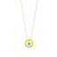 925 Crt Sterling Silver Gold Plated White Zirconia Round Yellow Star Green Enamel  Fasionable Necklace Wholesale Turkish Jewelry
