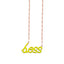 925 Crt Sterling Silver Gold Plated Yellow Enamel Motto Boss  Fasionable Necklace Wholesale Turkish Jewelry