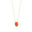 925 Crt Sterling Silver Gold Plated White Zirconia Coral Enamel Oval Lightning Necklace Wholesale Turkish Jewelry