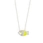 925 Crt Sterling Silver Gold Plated White Zirconia Yellow Enamel Fish Necklace Wholesale Turkish Jewelry