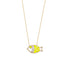 925 Crt Sterling Silver Gold Plated White Zirconia Yellow Enamel Fish Necklace Wholesale Turkish Jewelry